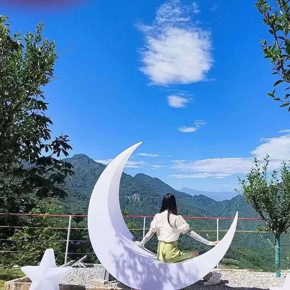 led网红打卡月球灯户外发光月亮灯景观庭院民宿装饰灯月亮座椅灯