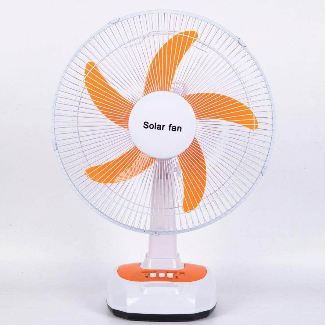 太阳能充电台式风扇 家用台扇3档风大风力16寸摇头停电应急风扇套