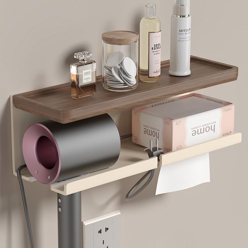 黑胡桃木纸巾盒洗脸巾纸巾架卫生间洗脸浴室抽纸盒吹风机置物架