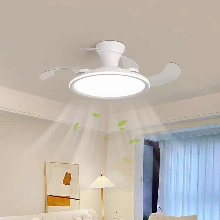 跨境热卖新款LED隐形电风扇吸顶灯客厅卧室风扇灯护眼中山