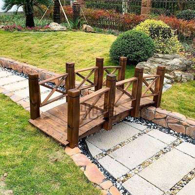 庭院景观小木桥防腐木拱桥水上木桥造景桥板搭桥过河户外花园水池