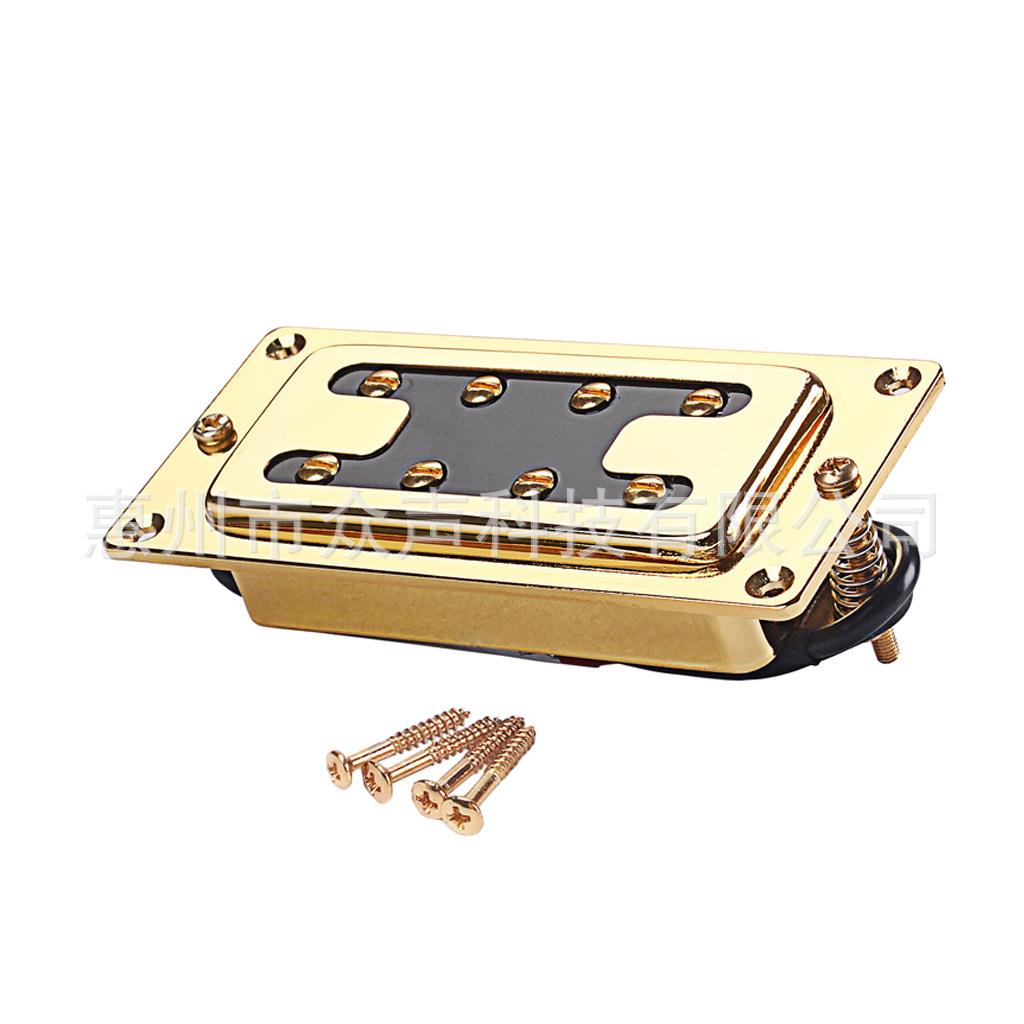 一个弦间距离15mm的金色四弦LP迷你铜壳拾音器 吉他配件