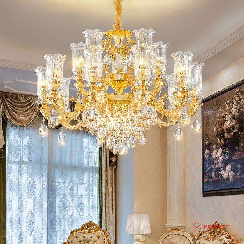 法式水晶吊灯欧式客厅灯新款高端大气轻奢灯具别墅卧室餐厅大厅灯