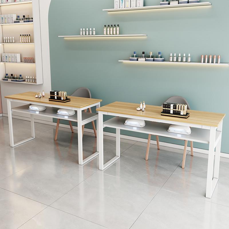 美甲桌子经济型双人套装专用简约轻奢日式单人美甲店桌椅收纳