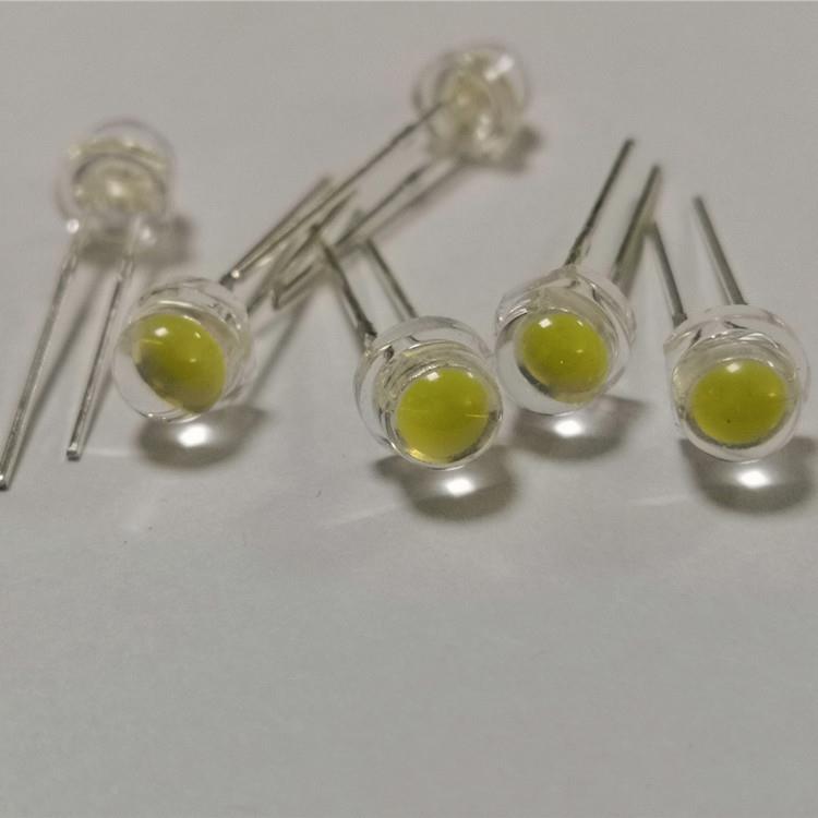 F5草帽白光 低衰草帽灯珠 5mm短脚白光led草 草帽白光7-8lm光灯珠