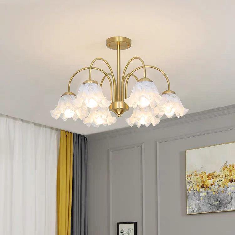 奶油风客厅吊灯法式田园卧室餐厅灯现代简约温馨浪漫led大厅灯具