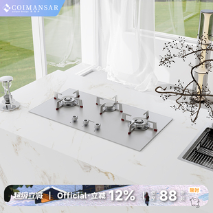 凯曼萨304不锈钢燃气灶三眼双眼嵌入式 煤气灶家用多头天然气灶台