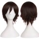 潼漫 cos假发男女适用短发30CM万用反翘短直发深棕色动漫假毛头套