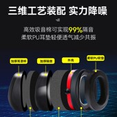 隔音耳罩工业级睡眠专用夏天可侧睡学习防吵降噪耳机工地防噪音