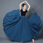 720度大摆雪纺半身裙女2022春夏秋新疆舞蹈演出裙广场舞沙滩长裙