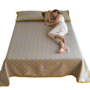 纯棉纱布床盖夏季全棉三层纱凉席软席榻榻米床单三件套盖毯毛巾被