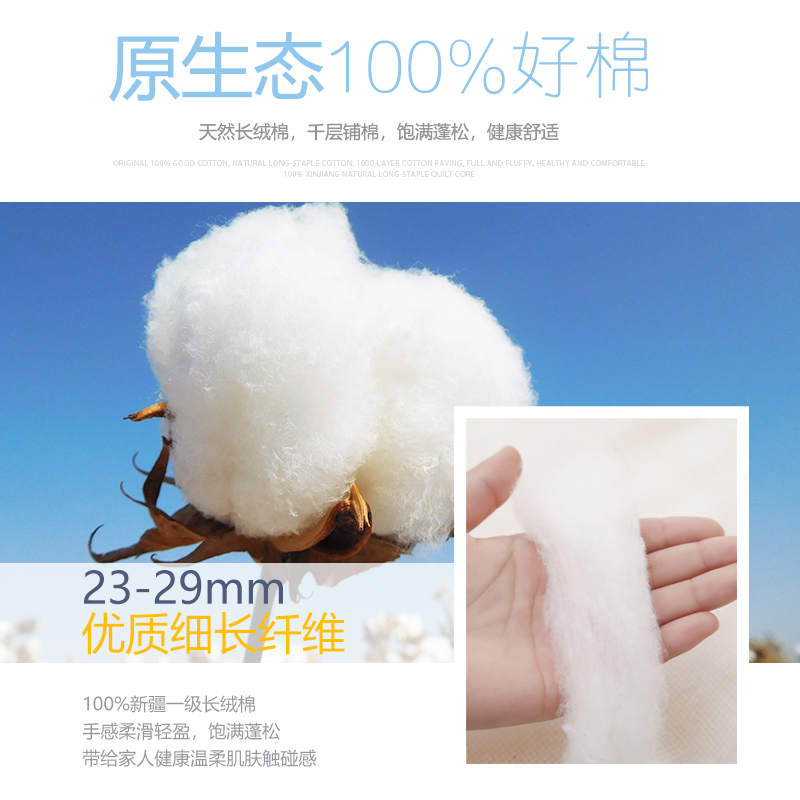 新疆棉被纯棉花5斤棉花被春秋保暖被芯被子床垫学生被棉胎褥子