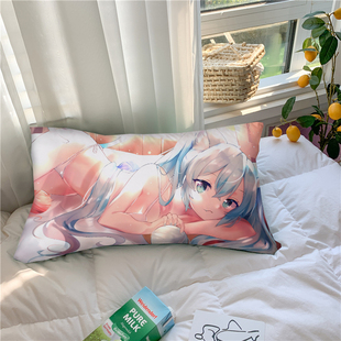 定制二次元动漫周边蕾姆美女枕套穹妹学生单人枕头套八重樱抱枕套