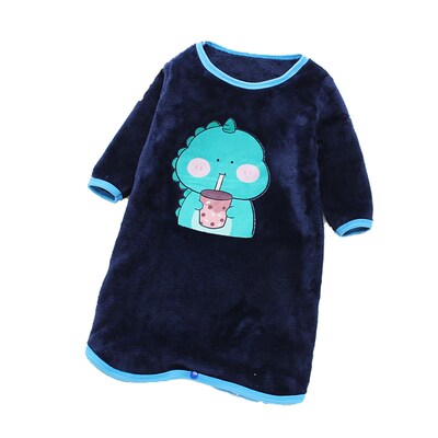 秋冬装儿童睡袍男女宝宝小孩子睡衣双面绒加厚保暖睡袋防踢被护肚