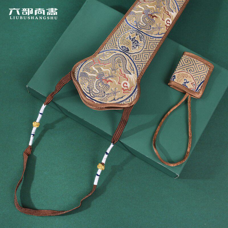 文玩古风真丝锦缎扇套扇袋折扇配件扇子男女式中国风手工9/95寸