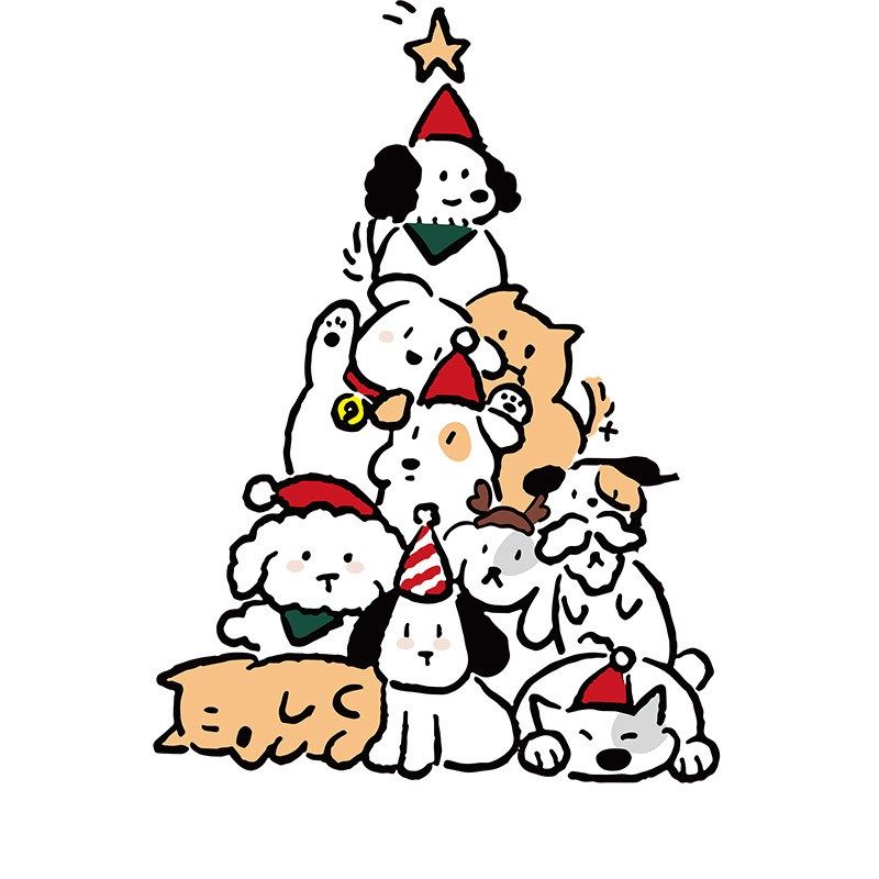 2025年新款懒人版静电贴好可爱小狗贴纸装饰窗贴橱贴画