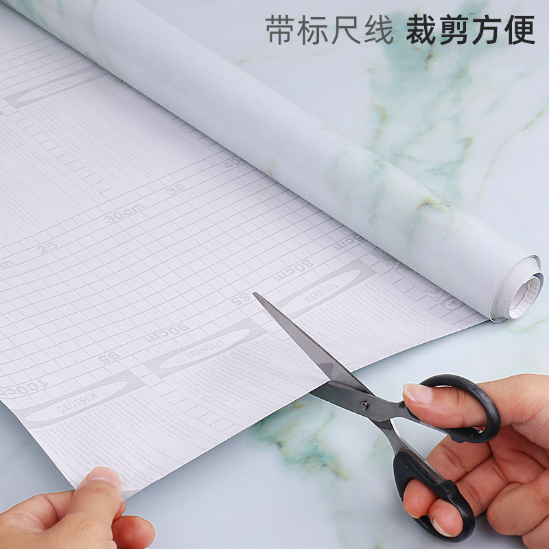 大理石防水厨房防油贴纸餐桌橱子柜子家具翻新灶台面瓷砖自粘墙纸