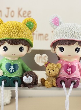 中秋国庆节礼物网红家居桌面小摆件客厅酒柜房间装饰呆萌吊脚娃娃