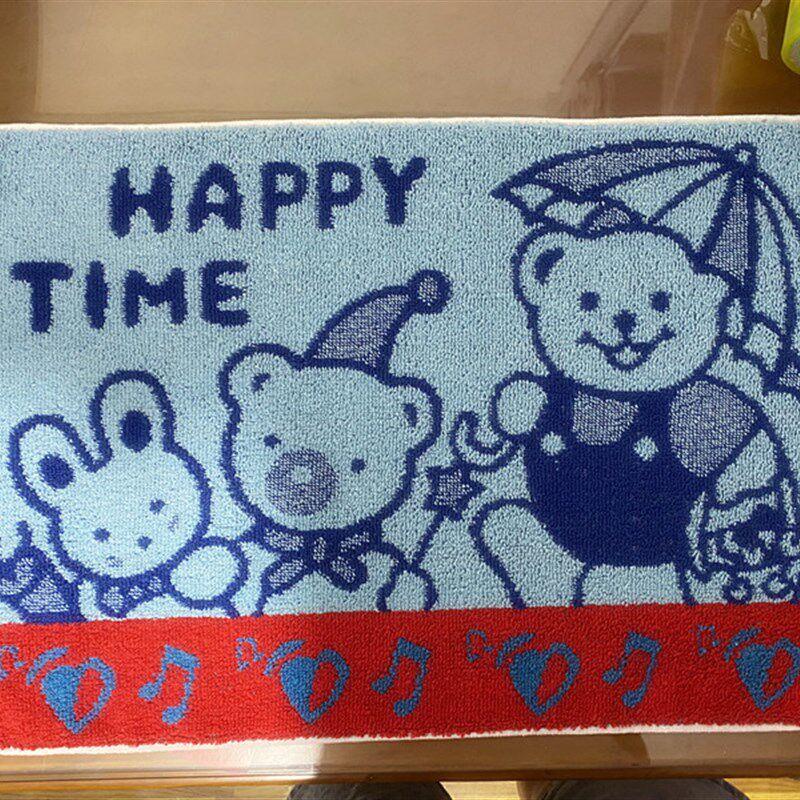 纯棉地巾地垫厨房浴室防滑脚垫进门入户卡通垫子家用吸水手洗地毯