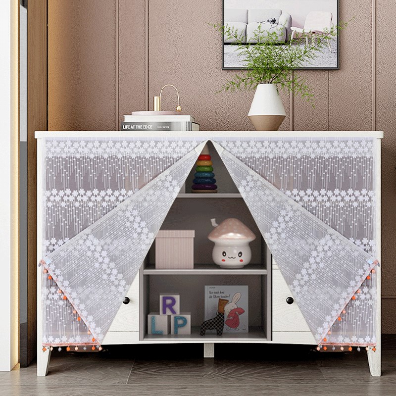 鞋柜帘魔术贴鞋架布帘免钉遮挡门帘防尘遮丑帘子布厨房柜子帘