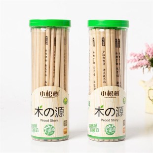 小松树50支装三角原木铅笔HB儿童小学生铅笔环保无毒素描美术铅笔