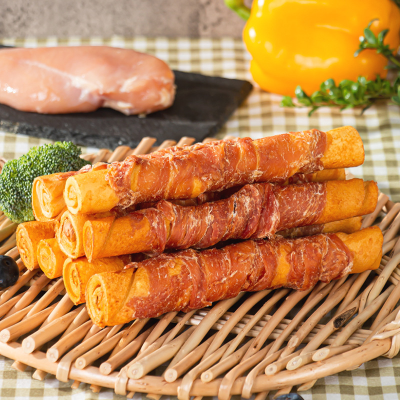 嬉皮狗零食鸡肉风干牛皮磨牙棒狗狗大型犬小型犬宠物专用洁齿鸭肉