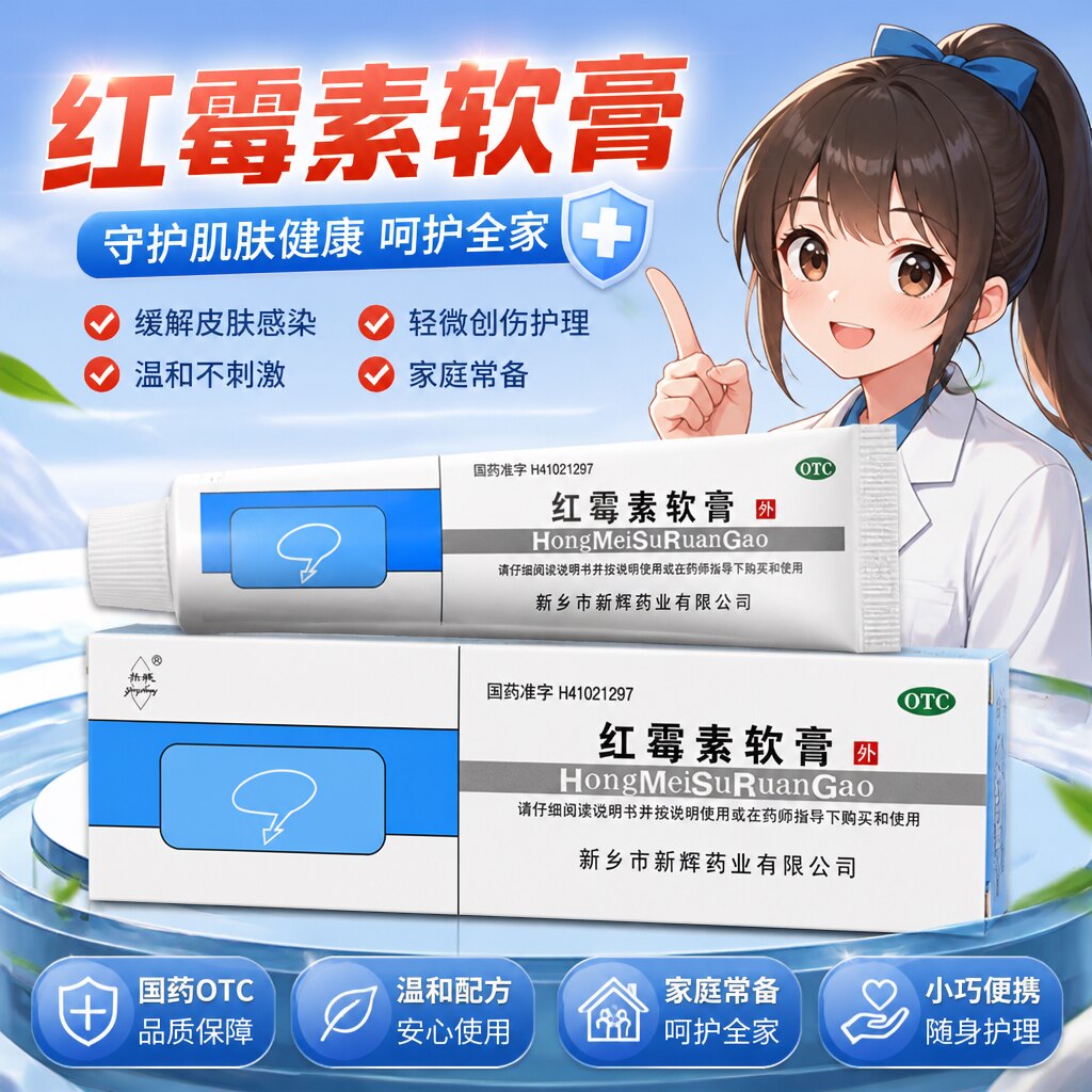 [共城]红霉素软膏8g*1支/盒祛痘鼻炎痤疮祛痘印毛囊炎