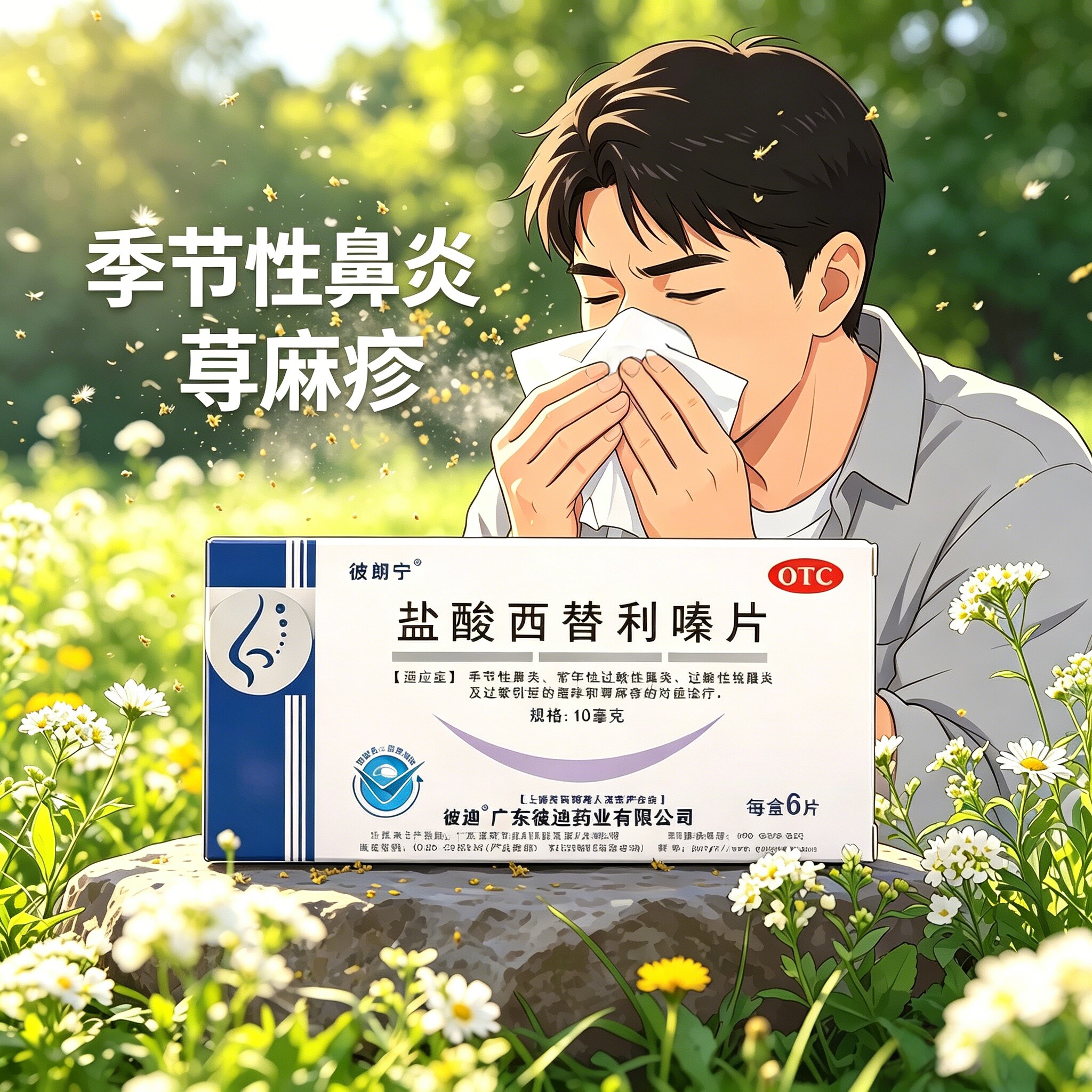 【彼朗宁】盐酸西替利嗪片10mg*6片/盒荨麻疹过敏性鼻炎止痒鼻炎过敏