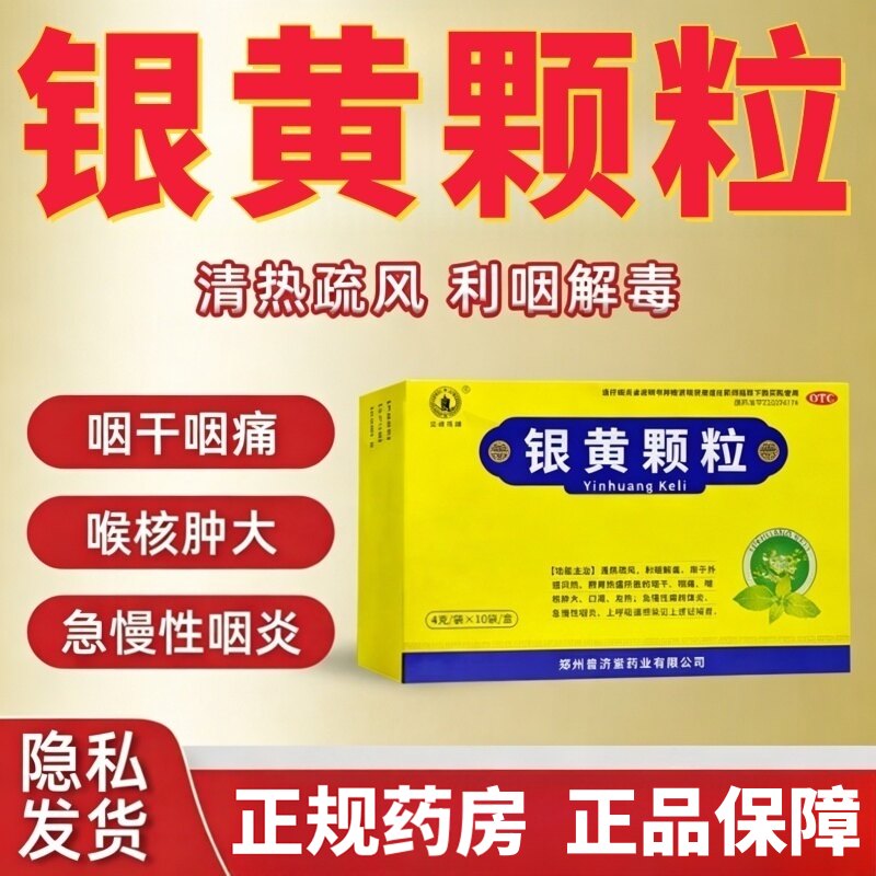 文峰塔 银黄颗粒10袋 清热解毒发热咽喉肿痛慢性咽炎扁桃体炎冲剂