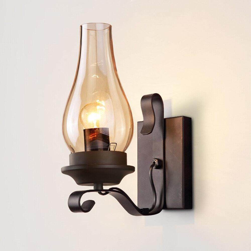 创意卧室床头壁灯美式复古工业风单头铁艺马灯过道楼梯灯具