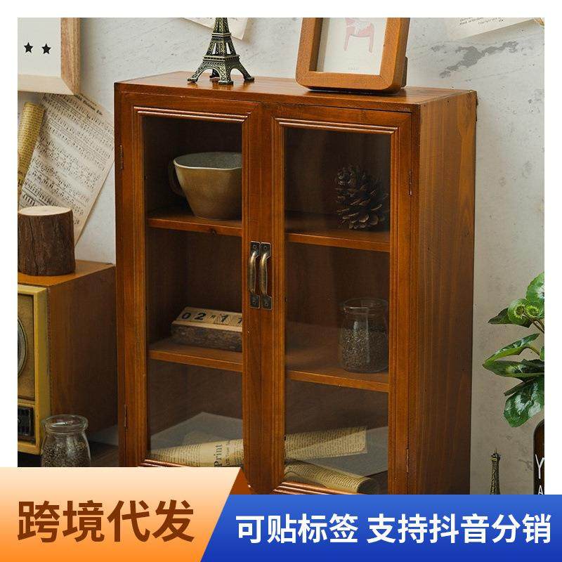 家用复古风手工物品储物柜子双开门两层整理柜酒店装饰木质收纳柜,玩具/童车/益智/积木/模型,毛绒/玩偶/公仔/布艺类玩具,淘宝优惠券,粉丝福利购,淘宝优惠卷