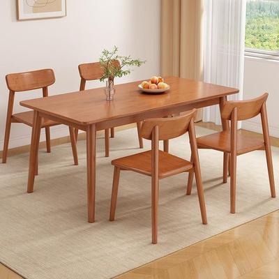 全实木餐桌家用小户型饭桌书桌椅组合现代简约出租房用长方形桌子