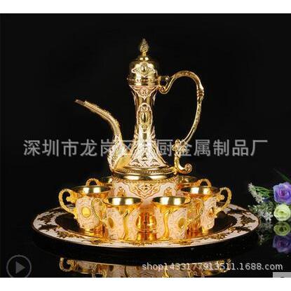 新款欧式酒壶 创意时尚酒壶 合金酒杯 8件套茶具家居软装饰酒具