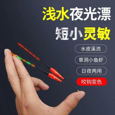 新款直销短小浮漂电子漂变色重力感应夜光浅水漂日夜两用冰钓 草