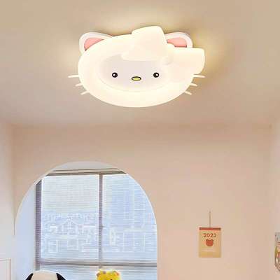 卧室风扇灯儿童房灯全光谱护眼女孩公主房间静音卡通电扇灯吸顶灯