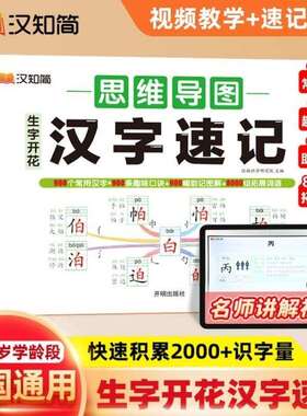 语文卡学字00偏旁部首1生字结构202025练习本预习思维导图年级幼