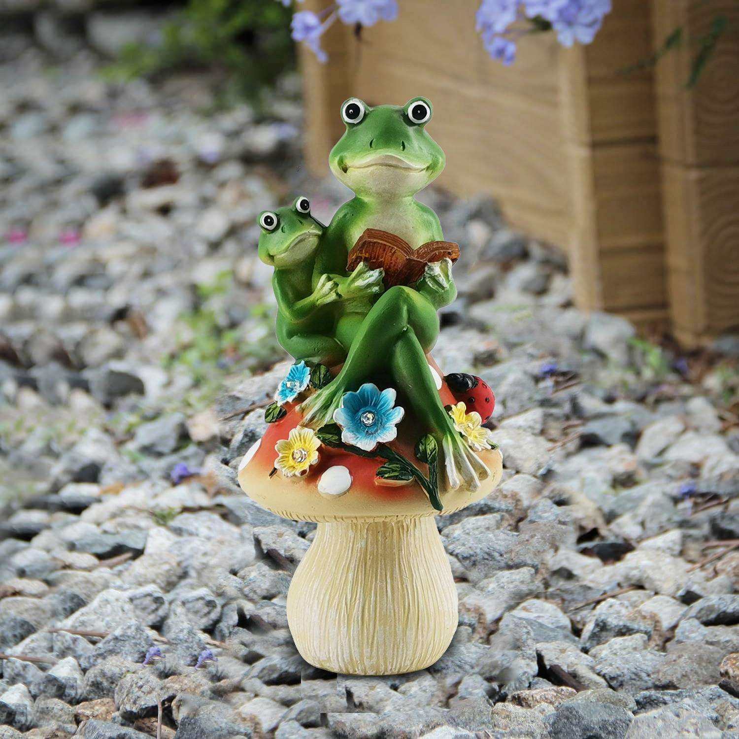 跨境母子青蛙坐蘑菇上看书户外庭院摆件可爱花园装饰品庭院摆件,鲜花速递/花卉仿真/绿植园艺,割草机/草坪机,淘宝优惠券,粉丝福利购,淘宝优惠卷