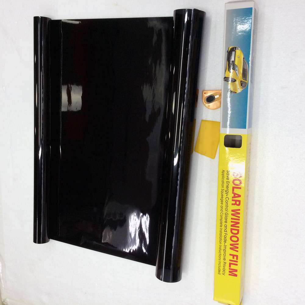 通用型汽车隔热防晒太阳膜出口汽车玻璃贴膜深黑色50cm*3m送工具