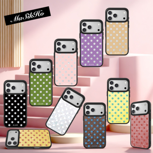 玛斯可珠光十色波点贝母纹轻薄磁吸磨砂手机壳适用苹果17Promax新款2025经典好看16pm创意高级感15/14/13情侣