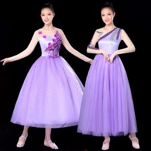 新款现代舞中学生大合唱演出服开场舞大摆裙歌伴舞服装教会舞蹈服