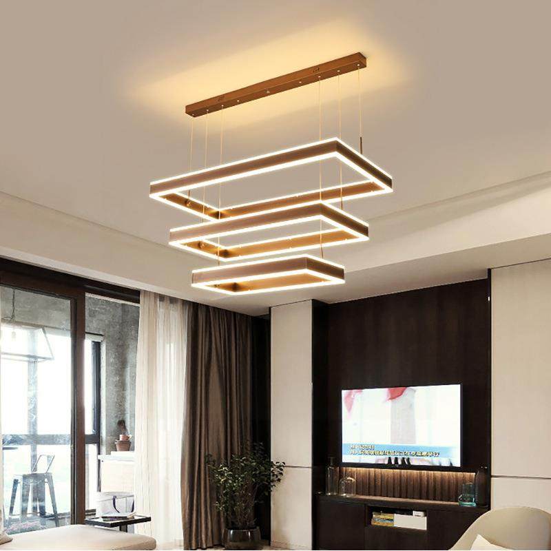 客厅灯LED 简约卧室吊灯创意长方形大气灯具灯饰个性 led餐厅