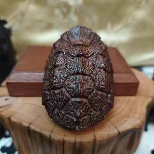 印尼沉香木富甲天下把件乌龟壳实心精雕工艺品桌面摆件挂件