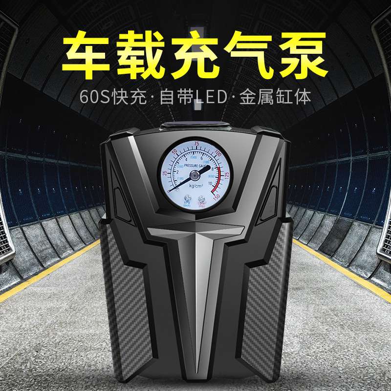 跨境汽车应急用品车载充气泵自动充停数显带灯打气泵 轮胎充气泵