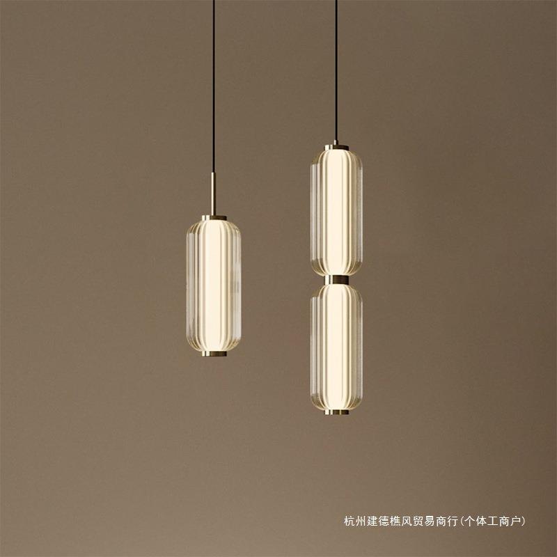 北欧后现代床头玻璃小吊灯简约创意餐厅吧台酒店前台设计师艺术灯
