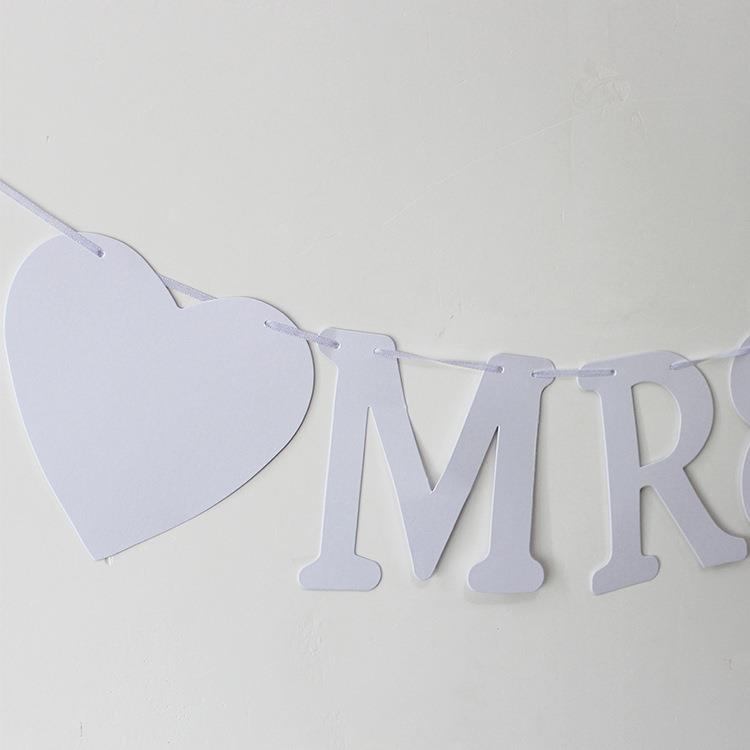 新款直销速卖通热卖婚庆拉旗 MR&MRS新娘新郎拍摄道具拉旗 婚房装