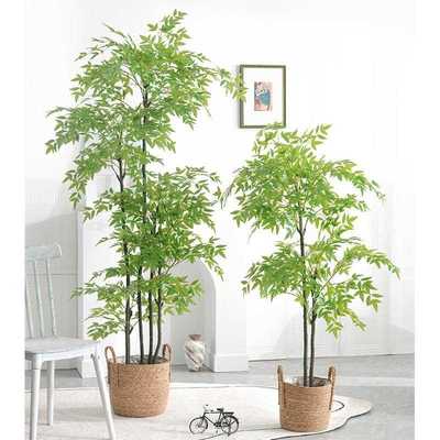 新款直销仿真绿植南天竹仿真树家居落地摆件装饰盆景仿真植物假树