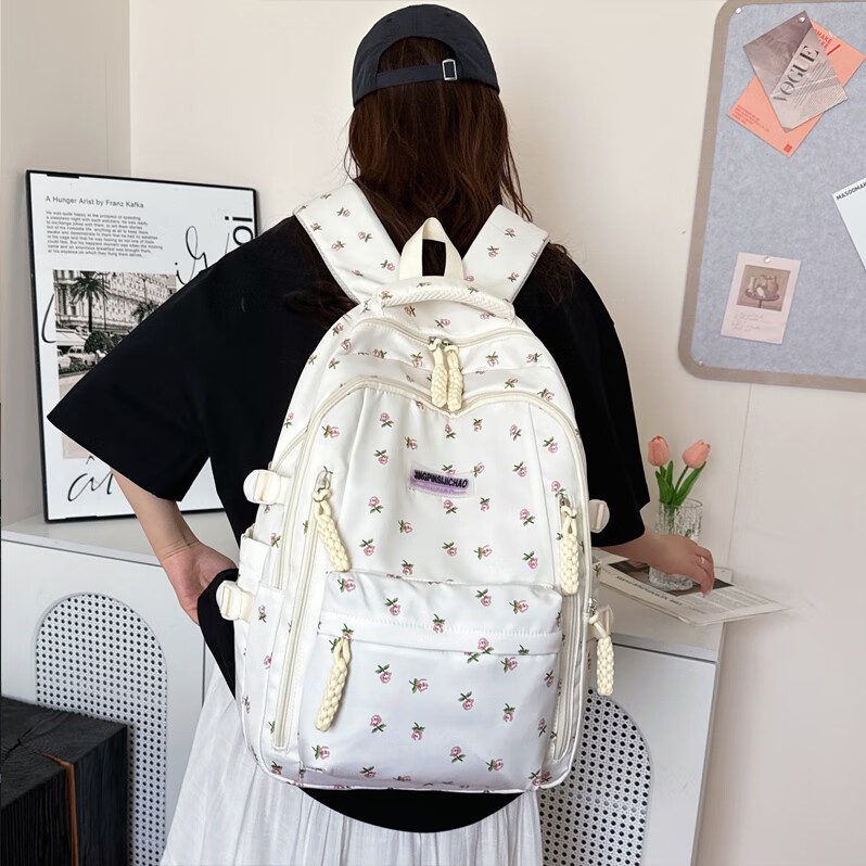 日系碎花书包女初中生2025新款双肩包女ins小学生高颜值可爱背包