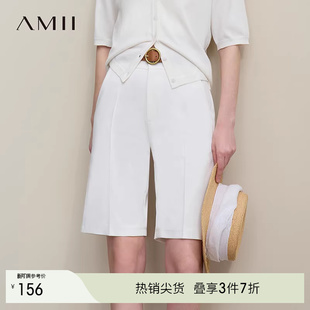子 女显高显瘦五分裤 Amii2026夏新款 帅气干练通勤风直筒休闲中裤