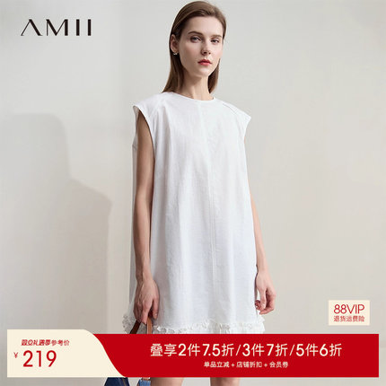 AMII【韩版亚麻衬衫】25秋夏韩版休闲宽松慵懒减龄无袖衬衫女衬衣