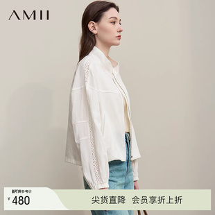 简约休闲慵懒轻薄遮阳衫 26春夏韩版 外套女 莱赛尔亚麻外套 Amii